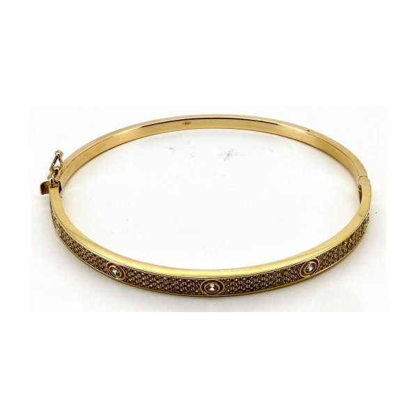 Pulsera tornillo diamantes de oro 18k